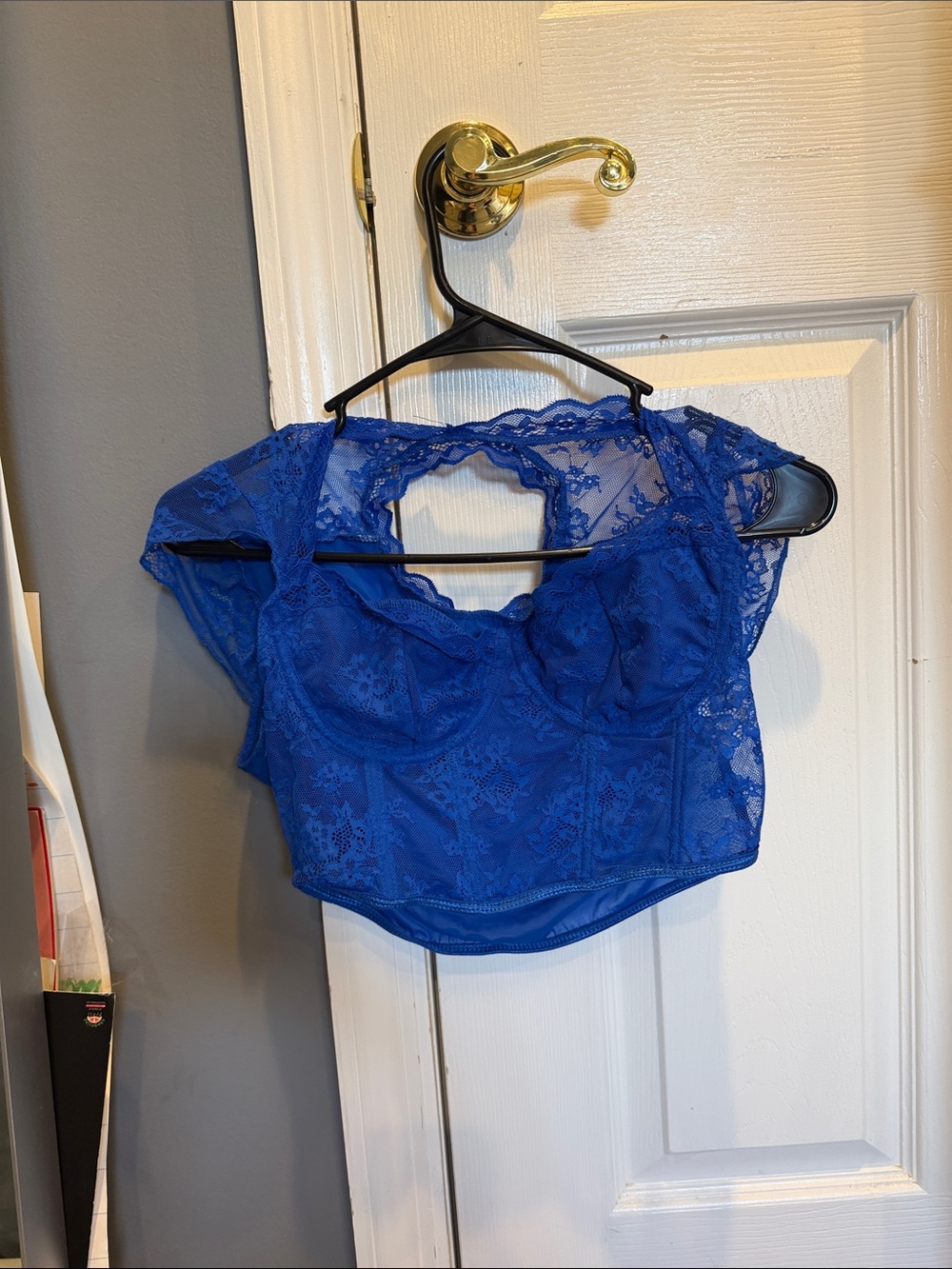Lace Crop Bralette Top - Royal Blue